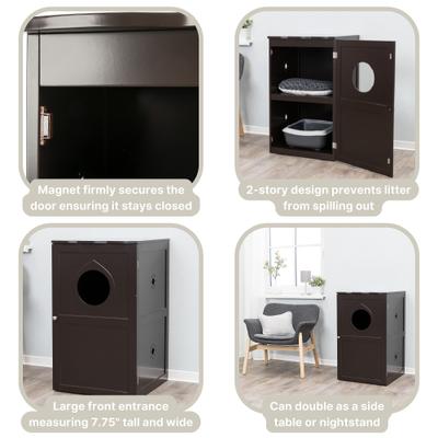 Show full view: TRIXIE 2-Story Wooden Cat Litter Box Enclosure, Espresso slide 6 of 11