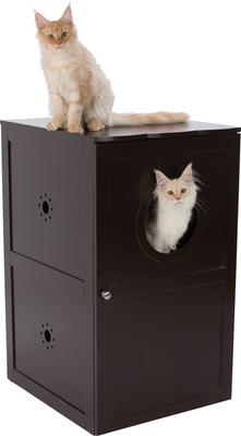Show full view: TRIXIE 2-Story Wooden Cat Litter Box Enclosure, Espresso slide 2 of 11
