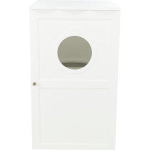 TRIXIE 2-Story Wooden Cat Litter Box Enclosure, White