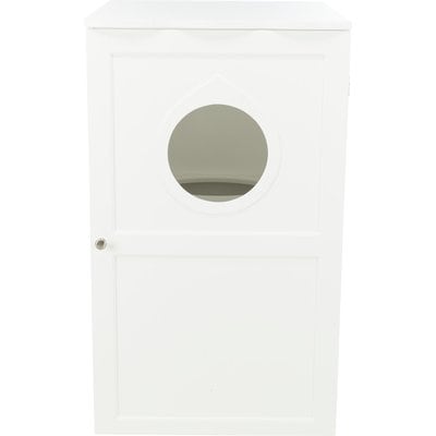 TRIXIE TRIXIE 2-Story Wooden Cat Litter Box Enclosure, White