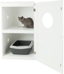 TRIXIE 2-Story Wooden Cat Litter Box Enclosure, White slide 2 of 8