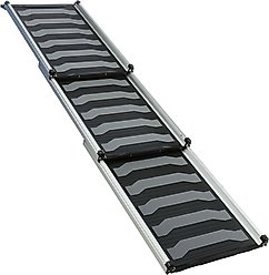 TRIXIE 69-in Heavy Duty Telescoping Dog Ramp, Silver/Black