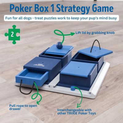Show full view: TRIXIE Activity Poker Box Activity Strategy Game Dog Toy, Level 2 slide 6 of 11