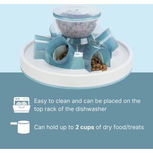 TRIXIE Activity Strategy Game Tunnel Non-Skid Plastic Slow Feeder Cat Toy, 0.5-cup