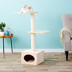 TRIXIE Badalona 43-in Plush & Sisal Cat Tree & Condo, Beige