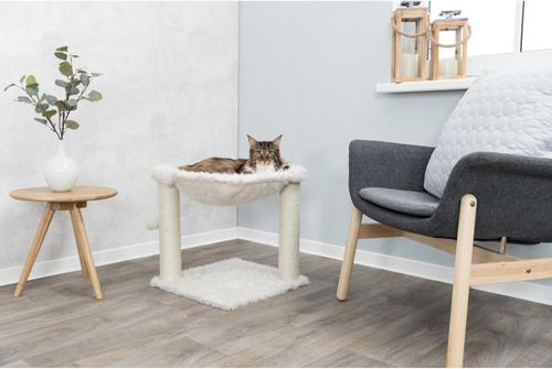 Show full view: TRIXIE Baza 19.7-in Plush Cat Scratching Post with Hammock, Cream slide 4 of 9