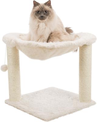 Show full view: TRIXIE Baza 19.7-in Plush Cat Scratching Post with Hammock, Cream slide 3 of 9