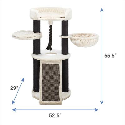 Show full view: TRIXIE Bovina 55.5-in Designer Plush Cat Tree, Cream/Black slide 2 of 9