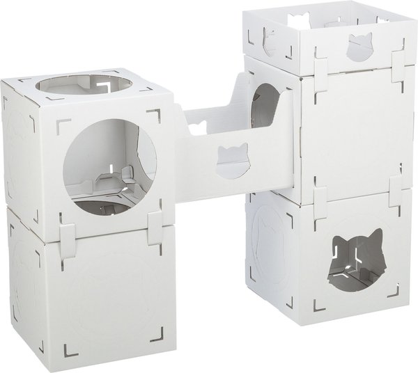Show full view: TRIXIE Casa Cara Modular Cardboard Cat Condo, White slide 1 of 8
