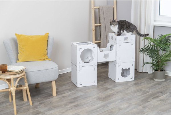 Show full view: TRIXIE Casa Cara Modular Cardboard Cat Condo, White slide 2 of 8