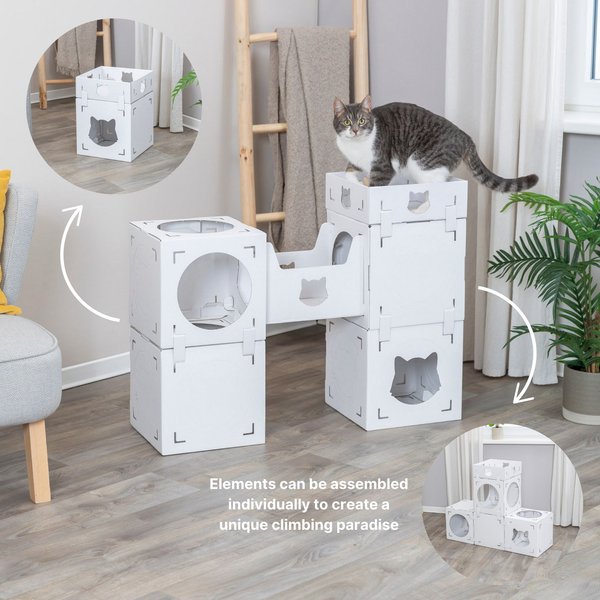 Show full view: TRIXIE Casa Cara Modular Cardboard Cat Condo, White slide 5 of 8