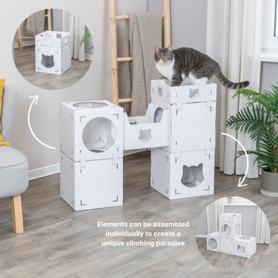Show full view: TRIXIE Casa Cara Modular Cardboard Cat Condo, White slide 6 of 9
