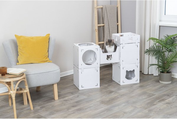 Show full view: TRIXIE Casa Cara Modular Cardboard Cat Condo, White slide 3 of 8