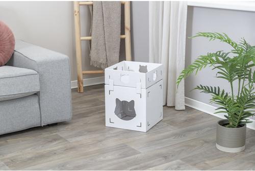 Show full view: TRIXIE Casa Cara Modular Cardboard Cat Condo, White slide 8 of 9