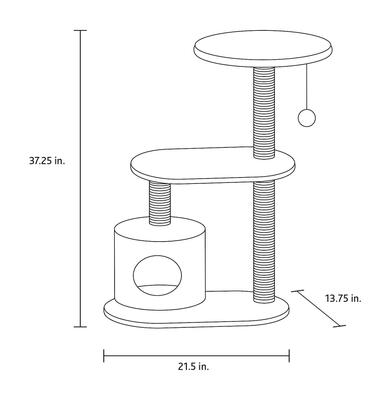 Show full view: TRIXIE Casta 37.5-in Plush Cat Tower, Brown/Beige slide 3 of 5