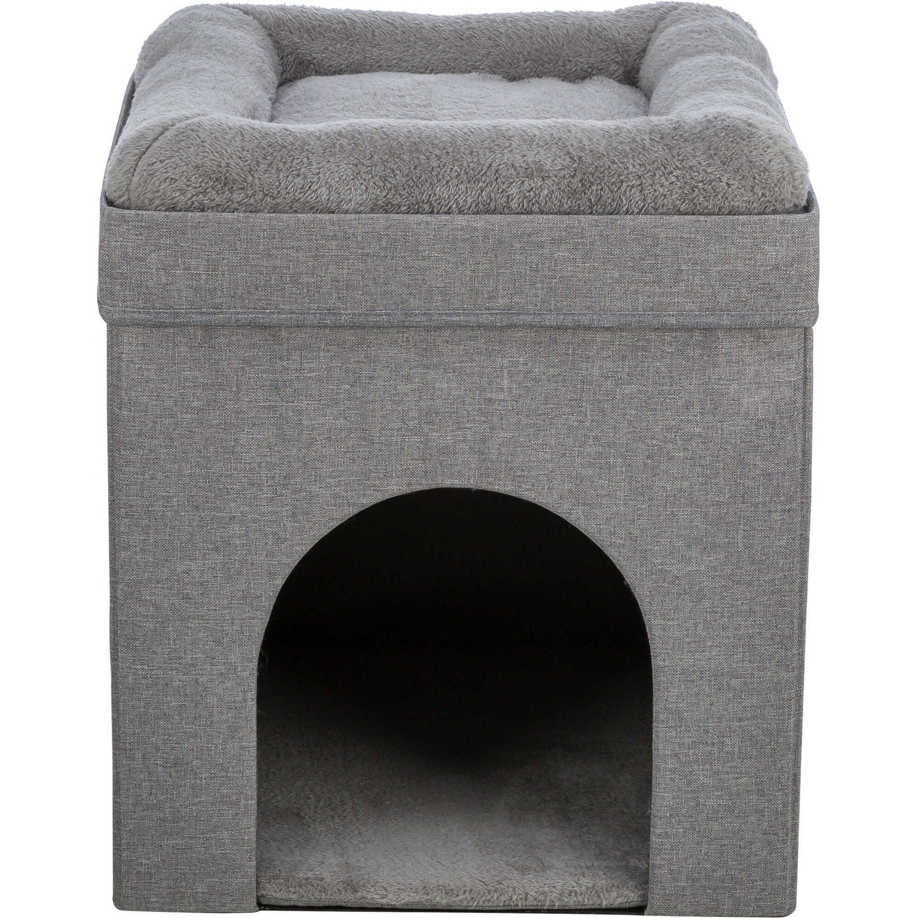 TRIXIE Crazy Cube 1-Story Stackable Indoor Cat House, Gray