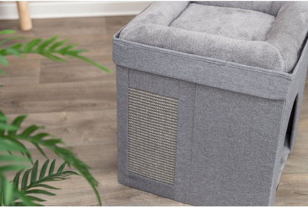 Show full view: TRIXIE Crazy Cube 1-Story Stackable Indoor Cat House, Gray slide 6 of 8