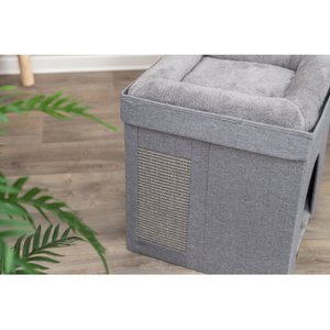 TRIXIE Crazy Cube 1-Story Stackable Indoor Cat House, Gray