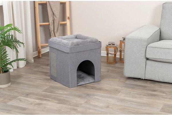 Show full view: TRIXIE Crazy Cube 1-Story Stackable Indoor Cat House, Gray slide 7 of 8
