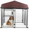 Show in main carousel: TRIXIE Deluxe Outdoor Dog Kennel with Cover & Secure Lock, Black/Burgundy, Medium slide 3 of 7
