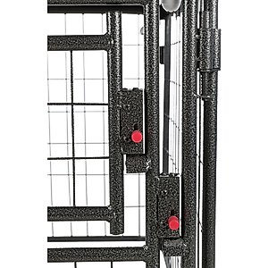 TRIXIE Deluxe Outdoor Dog Kennel with Cover & Secure Lock, Black/Burgundy, Medium