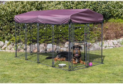 Show full view: TRIXIE Deluxe Outdoor Dog Kennel with Cover, XX-Large, Black/Burgundy slide 3 of 7