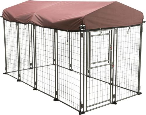 Show full view: TRIXIE Deluxe Outdoor Dog Kennel with Cover, XX-Large, Black/Burgundy slide 4 of 7