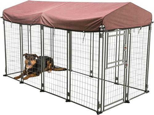 Show full view: TRIXIE Deluxe Outdoor Dog Kennel with Cover, XX-Large, Black/Burgundy slide 6 of 7