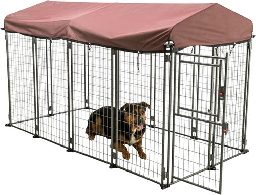 Show full view: TRIXIE Deluxe Outdoor Dog Kennel with Cover, XX-Large, Black/Burgundy slide 7 of 7