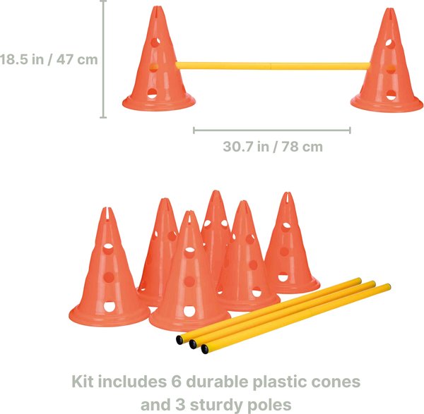 TRIXIE Dog Agility Hurdle Cone Set, Orange/Yellow