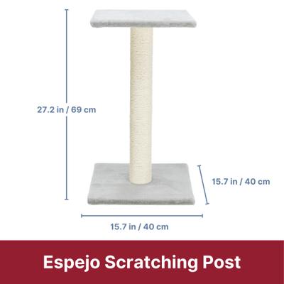 Show full view: TRIXIE Espejo 27.2-in Fleece Cat Scratching Post, Platinum Gray slide 4 of 8