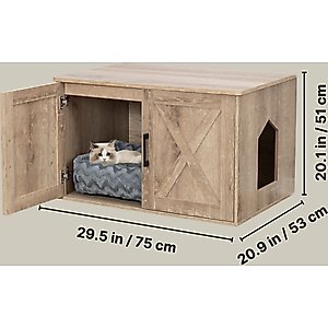 TRIXIE Farmhouse Cat Litter Box Enclosure, Gray, X-Large