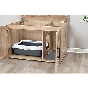TRIXIE Farmhouse Cat Litter Box Enclosure, Gray, X-Large