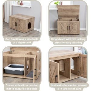 TRIXIE Farmhouse Cat Litter Box Enclosure, Gray, X-Large