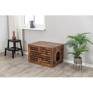 TRIXIE Farmhouse Wooden House Cat Litter Box Enclosure
