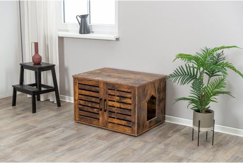 Show full view: TRIXIE Farmhouse Wooden House Cat Litter Box Enclosure slide 8 of 10