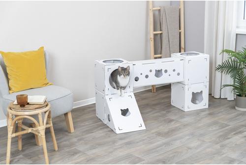 Show full view: TRIXIE Finca Felice Modular Cardboard Cat Condo, White slide 2 of 7