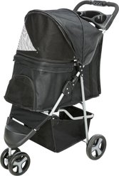 TRIXIE Foldable Cat & Dog Stroller, Black