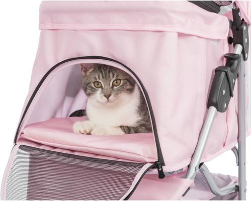Show full view: TRIXIE Foldable Cat & Dog Stroller, Pink slide 3 of 10