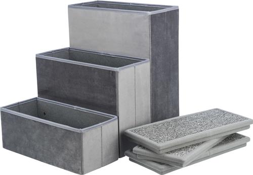 Show full view: TRIXIE Foldable Velour Pet Stairs with Storage, Gray, 3-Step, 15-in Wide slide 8 of 10
