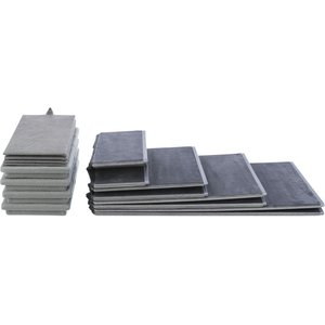 TRIXIE Foldable Velour Pet Stairs with Storage, Gray, 4-Step, 15-in Wide