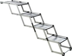 TRIXIE Heavy Duty 4-Step Foldable Dog Stairs, Silver/Black