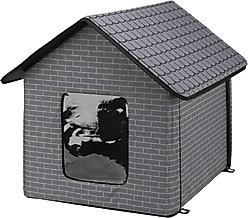 TRIXIE Insulated Outdoor Cat & Dog House, Gray
