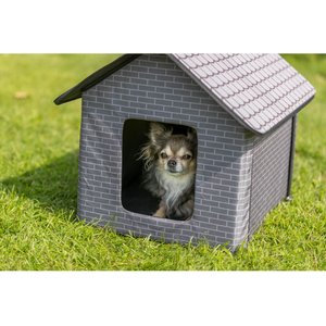 TRIXIE Insulated Outdoor Cat & Dog House, Gray