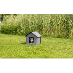 TRIXIE Insulated Outdoor Cat & Dog House, Gray