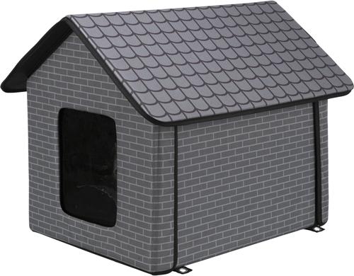 Show full view: TRIXIE Insulated Outdoor Cat & Dog House, Gray slide 4 of 8