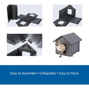 TRIXIE Insulated Outdoor Cat & Dog House, Gray