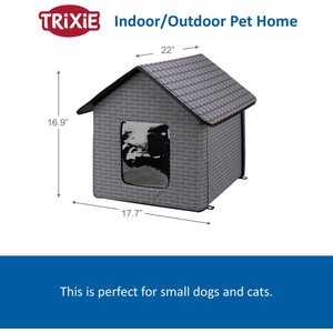 TRIXIE Insulated Outdoor Cat & Dog House, Gray
