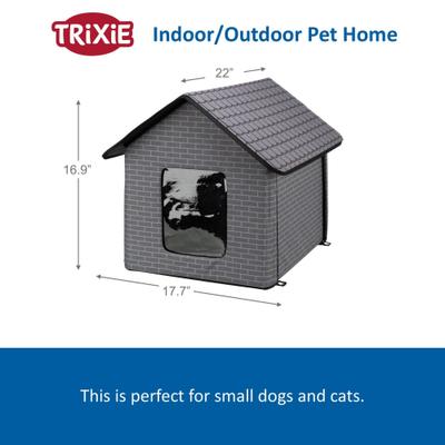 Show full view: TRIXIE Insulated Outdoor Cat & Dog House, Gray slide 7 of 8