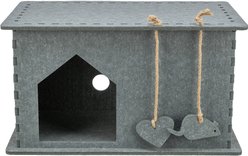 TRIXIE Lene Felt Indoor Cave Jute Scratching Pads Cat Condo, Gray